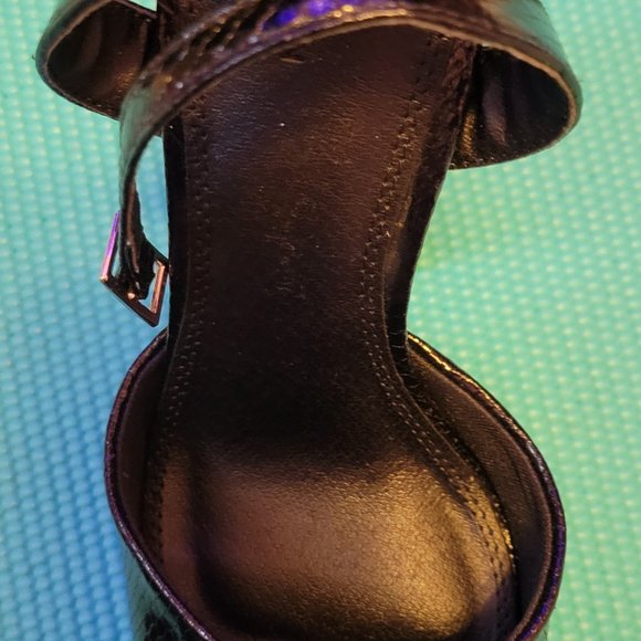 ASOS DESIGN Pluto platform heeled shoes in black snake - Picture 3 of 11